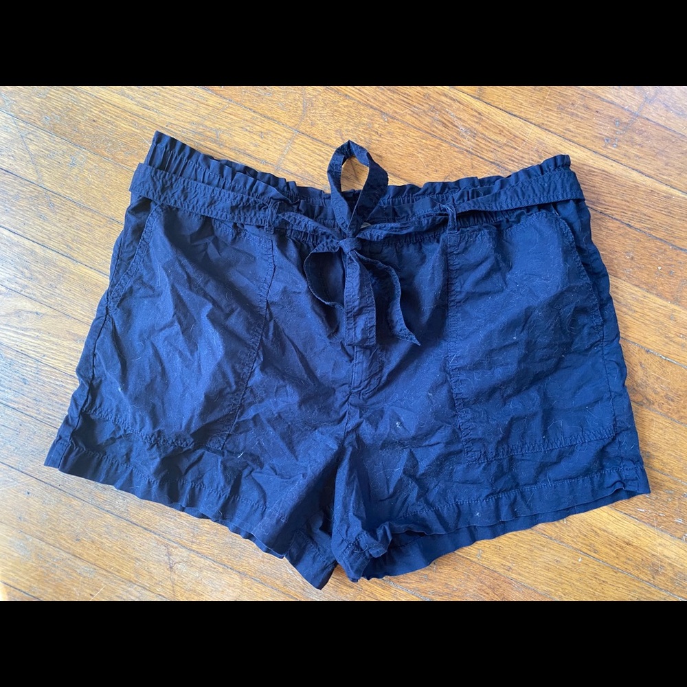 Lou&Grey Poplin Tie Waist Short Navy XL NWT